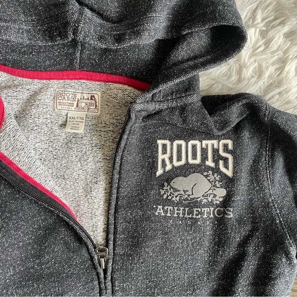 Roots Athletics, Kids RBA size XXL cabin, salt and pepper zip through hoodie - Picture 4 of 4